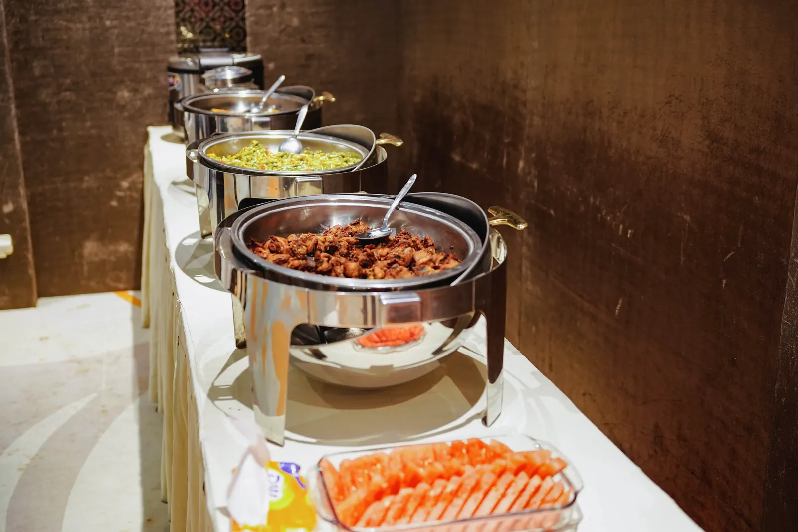 Buffet catering for event participants at Casablanca Meeting Room